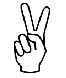 Peace hand sign